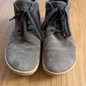 Gray Suede Lace-Up Shoes